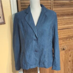 Vintage Leslie Fay Blue Suede Jacket M